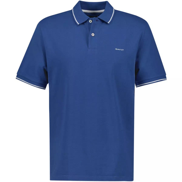 Gant Tipping SS Pique Polo - Vintage Blue