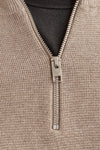 Jack & Jones Milano Stitch  Knit Half Zip - Greige Melange