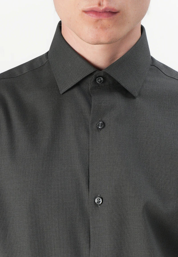 Jack & Jones Parker Melange Long Sleeve Shirt - Black