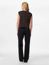 Pieces Maeve Short Sleeve Tank Top - Silver Lurex