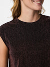 Pieces Maeve Short Sleeve Tank Top - Silver Lurex