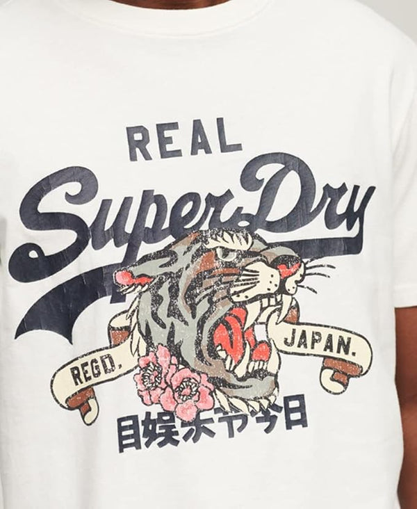 Superdry Vintage VL Narrative Tee - Ecru