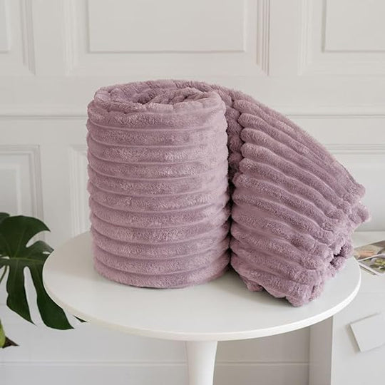 Night Zone Ribbed Chunky Blanket - Blush