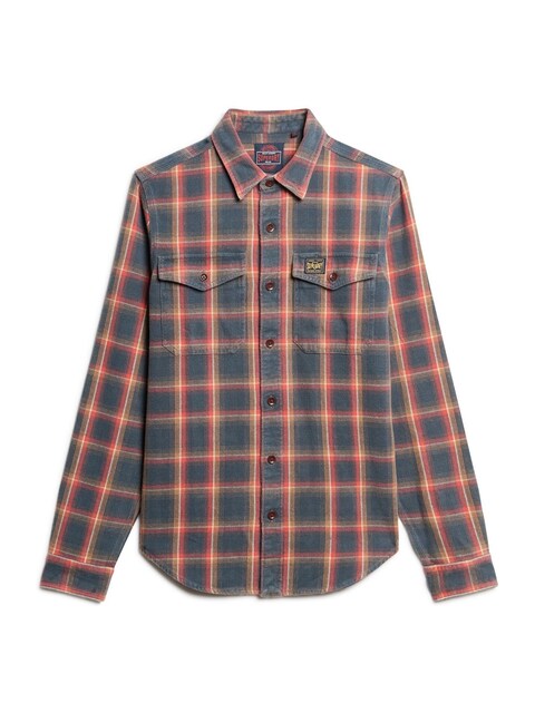 Superdry Cotton Worker Check Shirt - Yosemite Check Navy