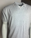 Remus Uomo Short Sleeve Open Collar Polo - Silver Grey