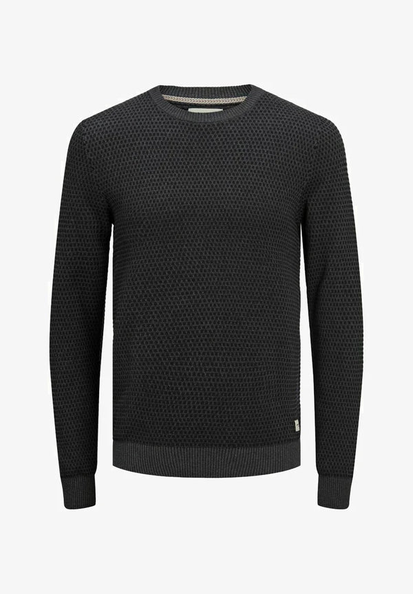 Jack & Jones Atlas Knit Crew Neck - Dark Grey Melange