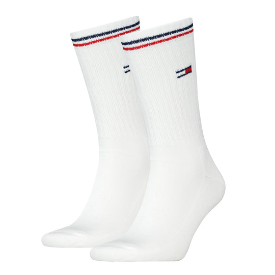 Tommy Hilfiger Unisex Crew Socks 2 Pack White