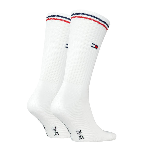 Tommy Hilfiger Unisex Crew Socks 2 Pack White