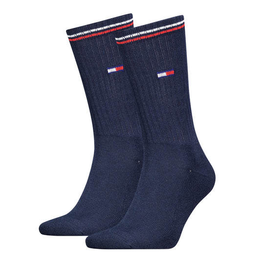 Tommy Hilfiger Unisex Crew Socks 2 Pack Dark Navy