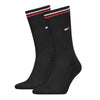 Tommy Hilfiger Unisex Crew Socks 2 Pack Black
