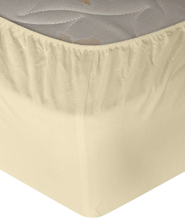 Sleepdown Fitted Sheet 100% Brushed Cotton - Cream