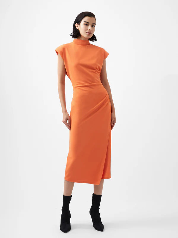 French Connection Zion Textured Jersey Dress - Coral Rose