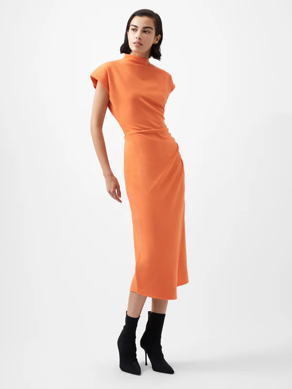 French Connection Zion Textured Jersey Dress - Coral Rose