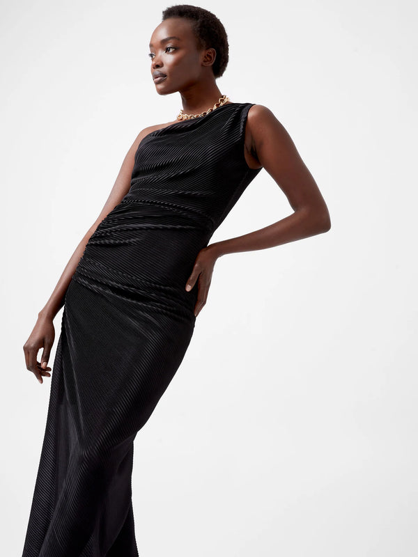 French Connection One Shoulder Maxi Dress  black