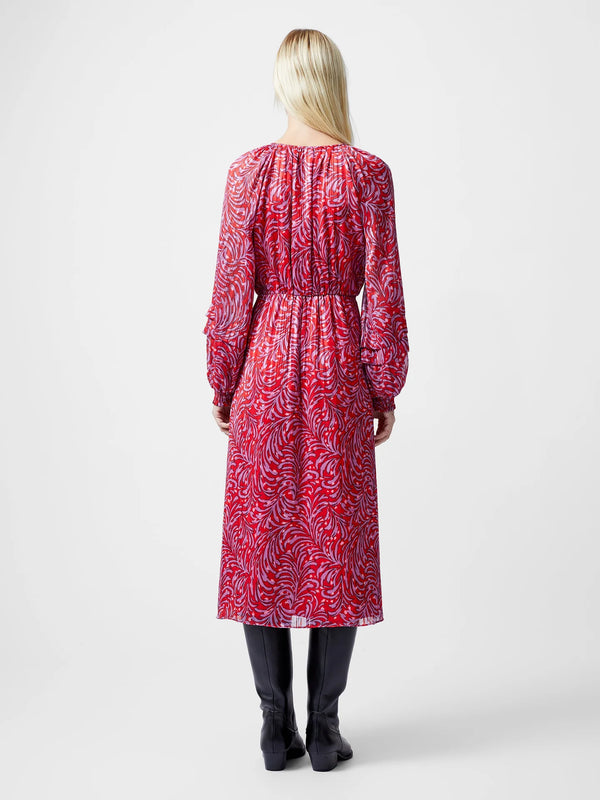 French Connection Amy Calista Midi Dress - Scarlet Red Multi