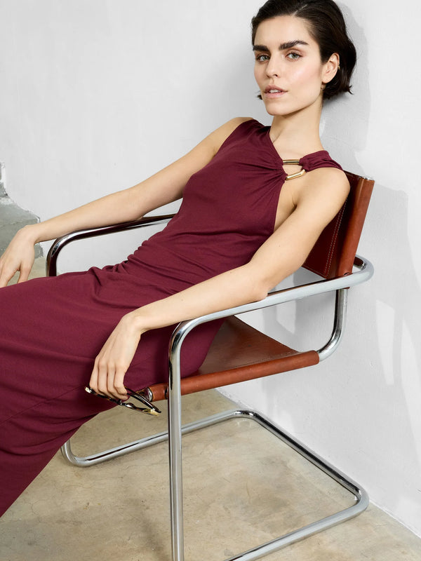 French Connection Sia Jersey Midi Dress - Summer Burgundy