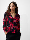 French Connection Foliage Chiara Balloon Sleeve Top- Blackout Multi