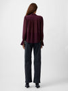 French Connection Eden Georgette Tie Neck Blouse -  Burgundy Red