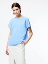 French Connection Capriana Crepe Crew Top - Cornflower Blue