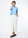 French Connection Capriana Crepe Crew Top - Cornflower Blue