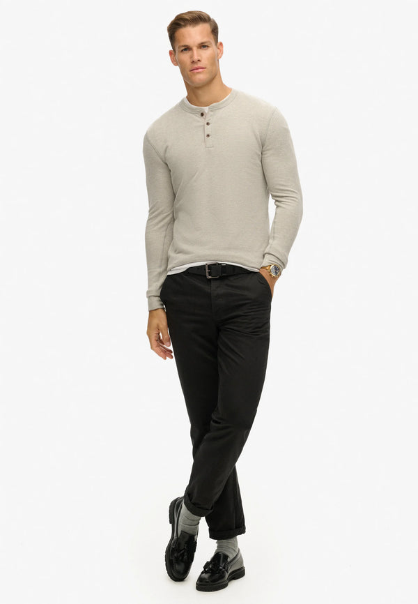 Superdry Merchant Grandad Top - Heritage Grey Grindle
