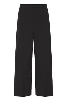 B.young Danta Wide Leg Cropped Heavy Woven Pants - Black