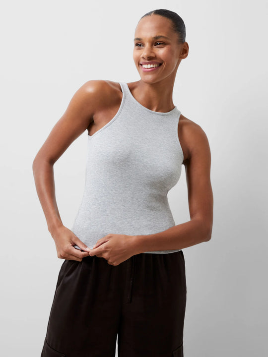 French Connection Rassia Sheryle Ribbed Tank Top -Light Grey