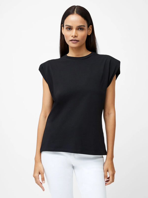 French Connection Rallie Shoulder Pad Tank - Black