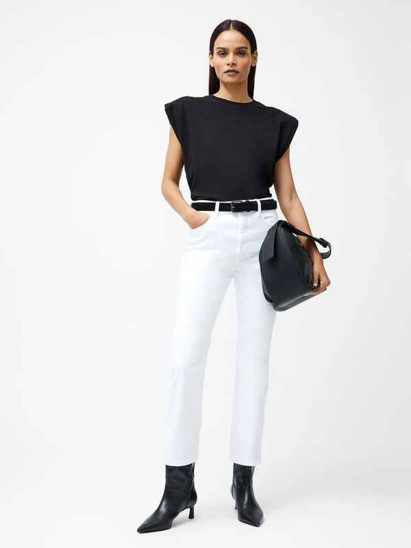 French Connection Rallie Shoulder Pad Tank - Black
