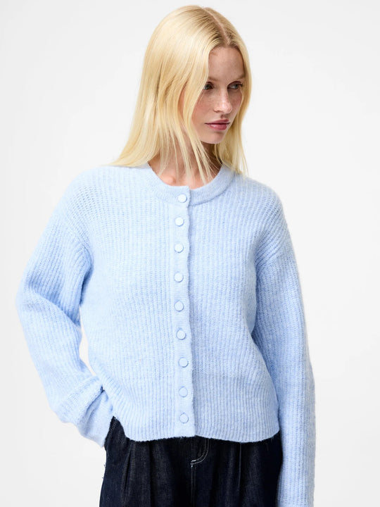 French Connection Kezia Knit Long Sleeve Cardigan - Arctic Blue