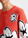 French Connection Paislee Floral Jacquard Jumper - Flame Orange
