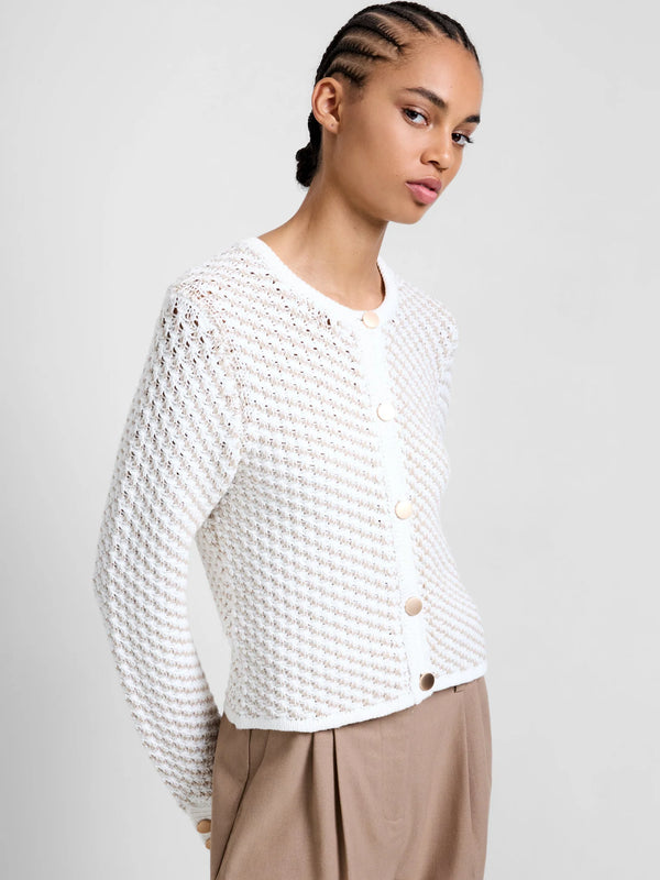 French Connection Janai Textured Cardigan - Winter White