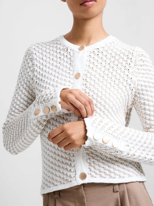 French Connection Janai Textured Cardigan - Winter White