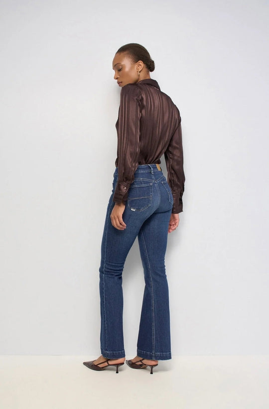 Salsa Destiny Flare Denim Jeans - Dark Blue