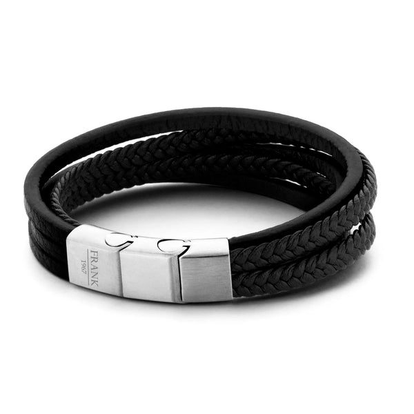 Frank 1967 Thick Multi-Strand Leather Bracelet - Black