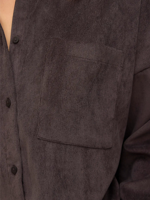 Vero Moda Sanne Courderoy Long Sleeve Shirt - Chocolate Torte