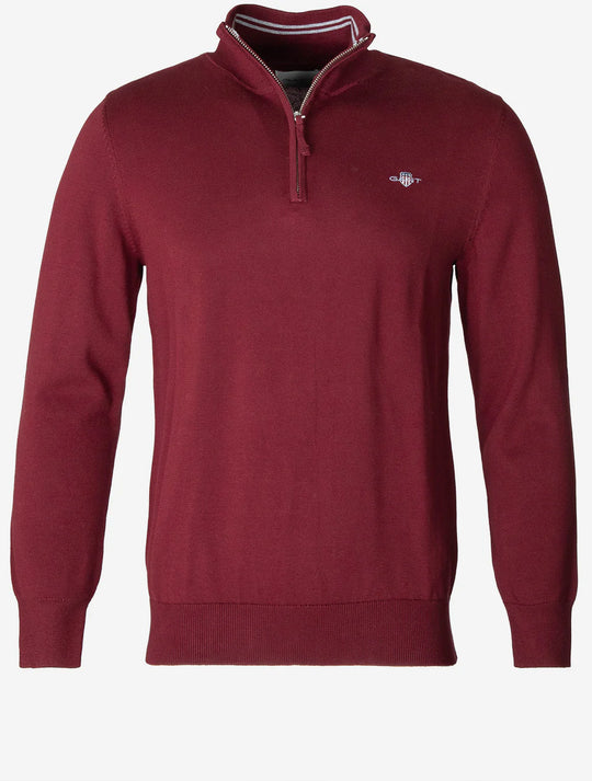 Gant Classic Cotton Half Zip - Plumped Red