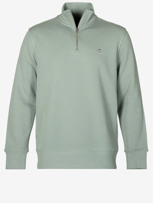 Gant Reg Shield Half Zip Sweat - Ceramic Grey
