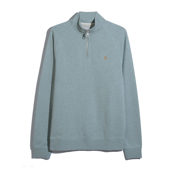 Farah Jim 1/4 Zip - Green Mist Marl