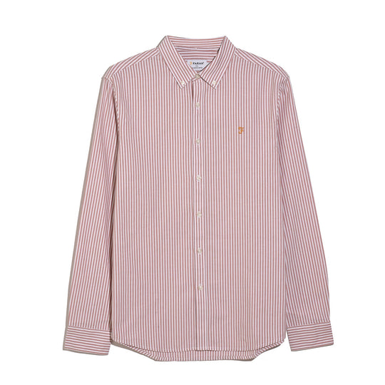 Farah Brewer Stripe Shirt - Coral Reef