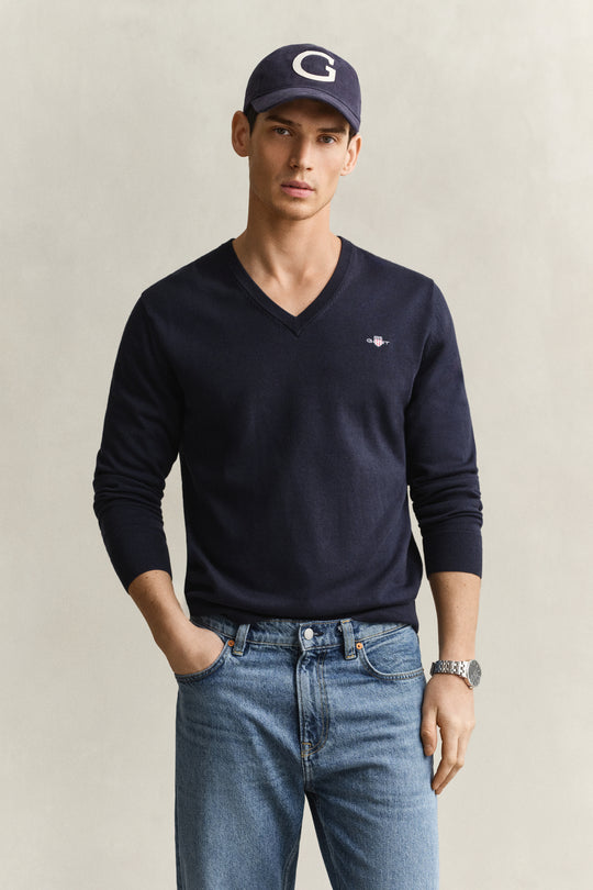 Gant Cotton Sweater - Evening Blue