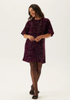 Pieces Kam Short Sleeve Puff Sleeves Dress - Tawny Port