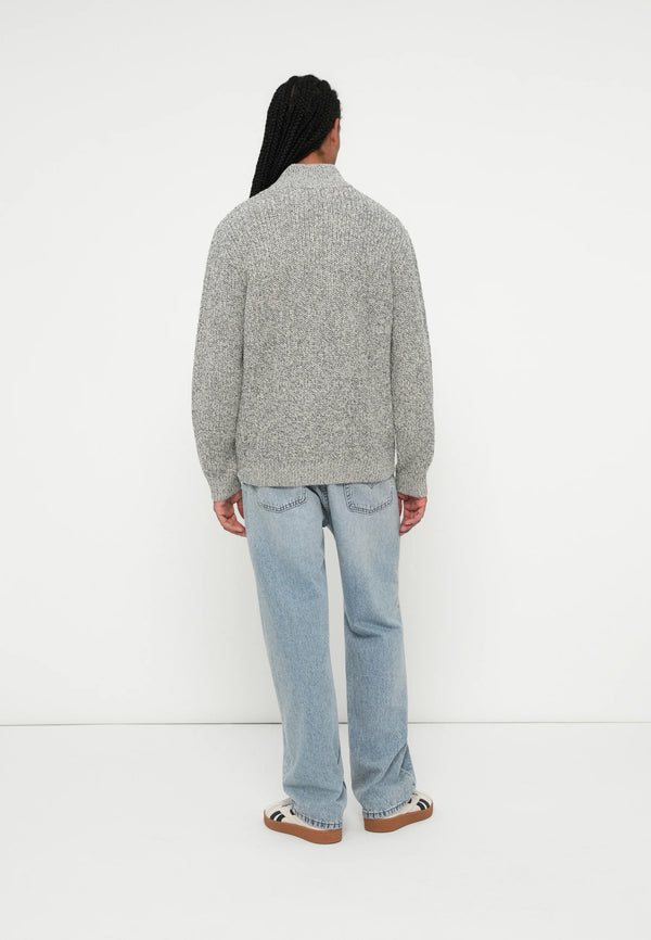 Jack & Jones Bleecker Knit Half Zip - Sea Salt/Black