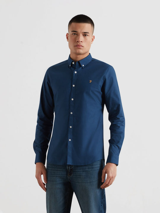 Farah Brewer LS Shirt - Aegean Blue