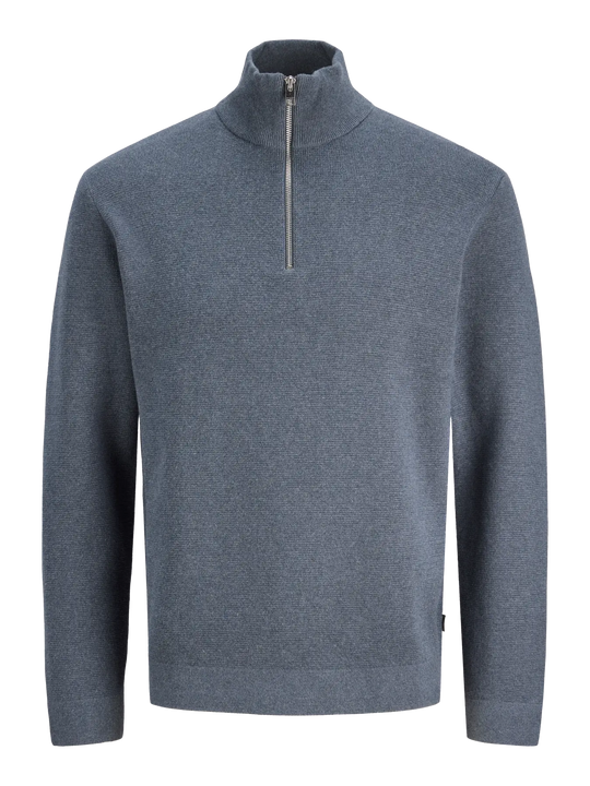 Jack & Jones Milano Stitch Half Zip - Turbulence