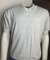 Remus Uomo Short Sleeve Open Collar Polo - Silver Grey