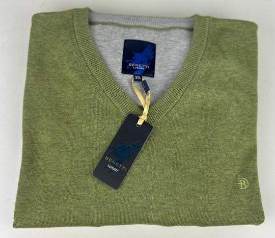 Benetti V-Neck Knit - Sage [Size 3XL]