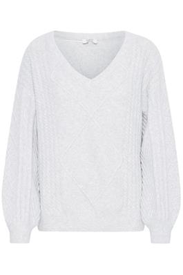 B.Young V Neck Jumper - Marshmallow Melange