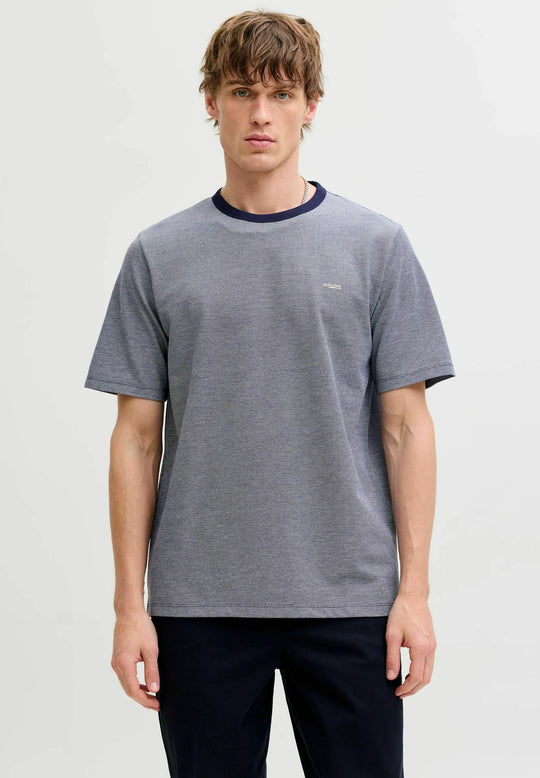Jack & Jones Alves Short Sleeve Tee - Insignia Blue/White Melange
