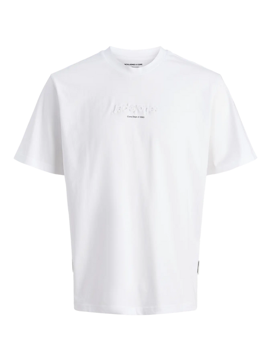 Jack & Jones Flare Embossed Logo Tee - Bright White